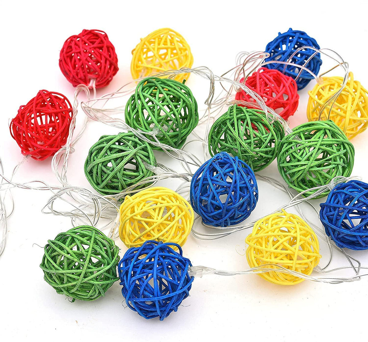 My Decorations 20 LED Multi Coloured Rattan Ball Lights, showing the options available