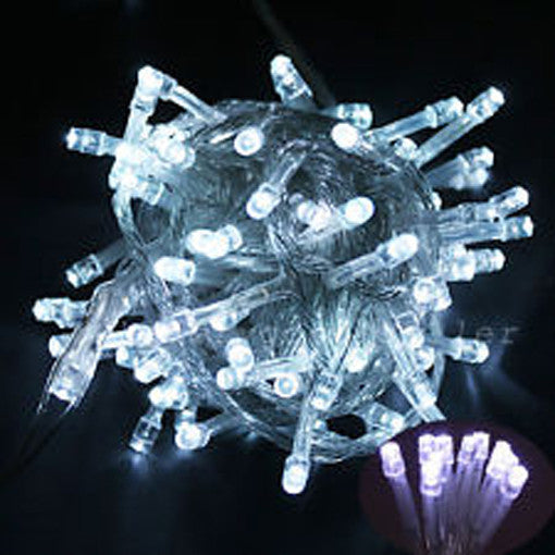 1 Set of 20 LED Plain Artic White Bulb Battery Powered String Lights