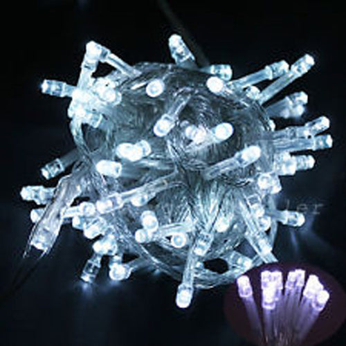 1 Set of 20 LED Plain Artic White Bulb Battery Powered String Lights