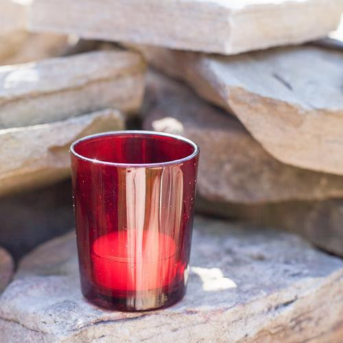 10 Pack Red Glass Votive Tealight Candle Holders House Party