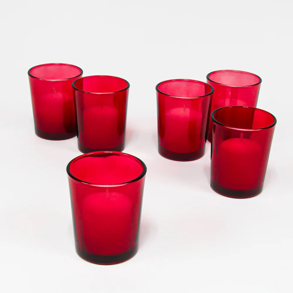 My Decorations Red Glass Tealight Candle Holders, 20 Pack