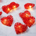 20 Red 3D Hollowed Rattan Heart-Shaped 3M String Fairy Lights