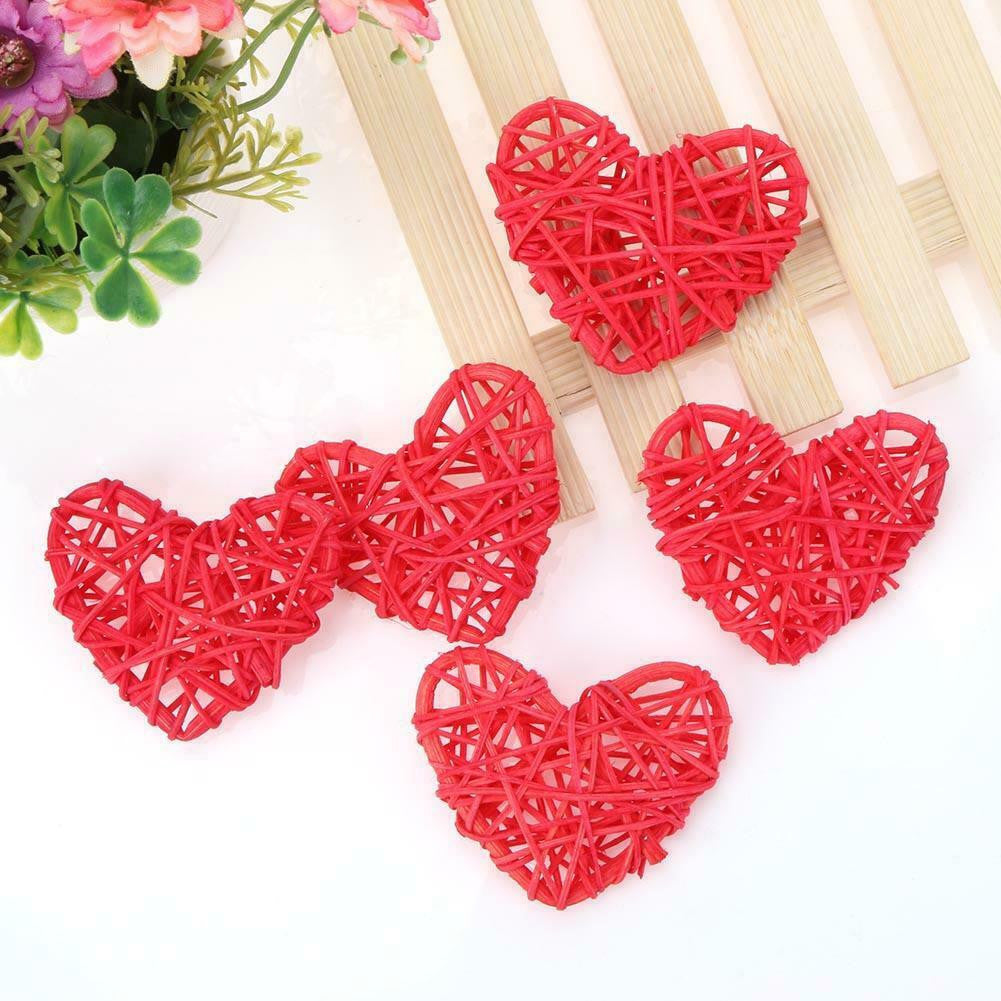 20 Red 3D Hollowed Rattan Heart-Shaped 3M String Fairy Lights