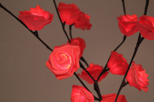 1 Set of 50cm H 20 LED Red Rose Tree Branch Stem Fairy Light Wedding