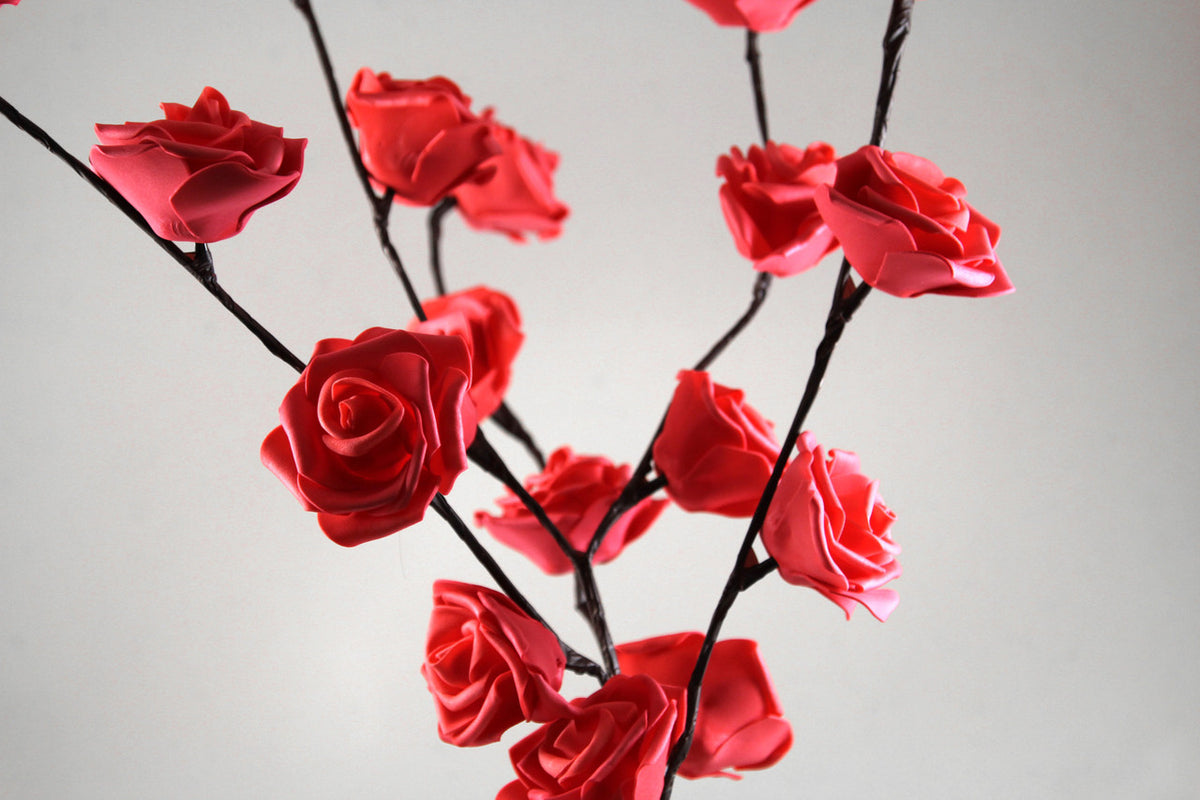 1 Set of 50cm H 20 LED Red Rose Tree Branch Stem Fairy Light Wedding
