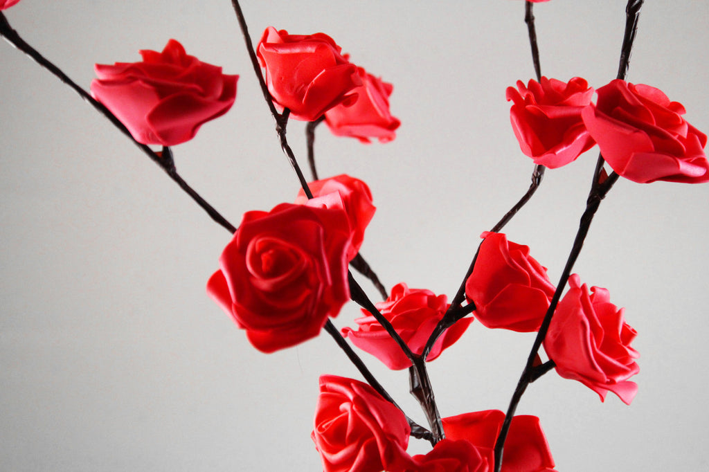 1 Set of 50cm H 20 LED Red Rose Tree Branch Stem Fairy Light Wedding