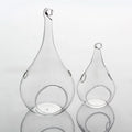 4 Pack of Hanging Clear Glass Tealight Candle Holder Tear Drop Pear