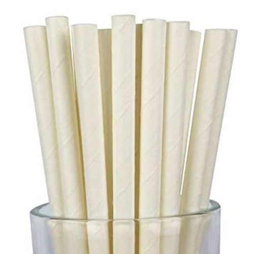 White Paper Drinking Straws, 50 Pack