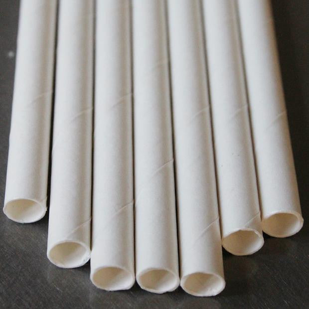 White Paper Drinking Straws, 50 Pack