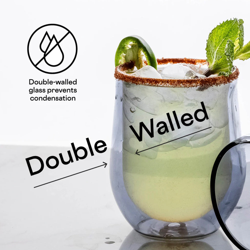 Corkcicle Double Wall Glass Stemless, 2 Pack