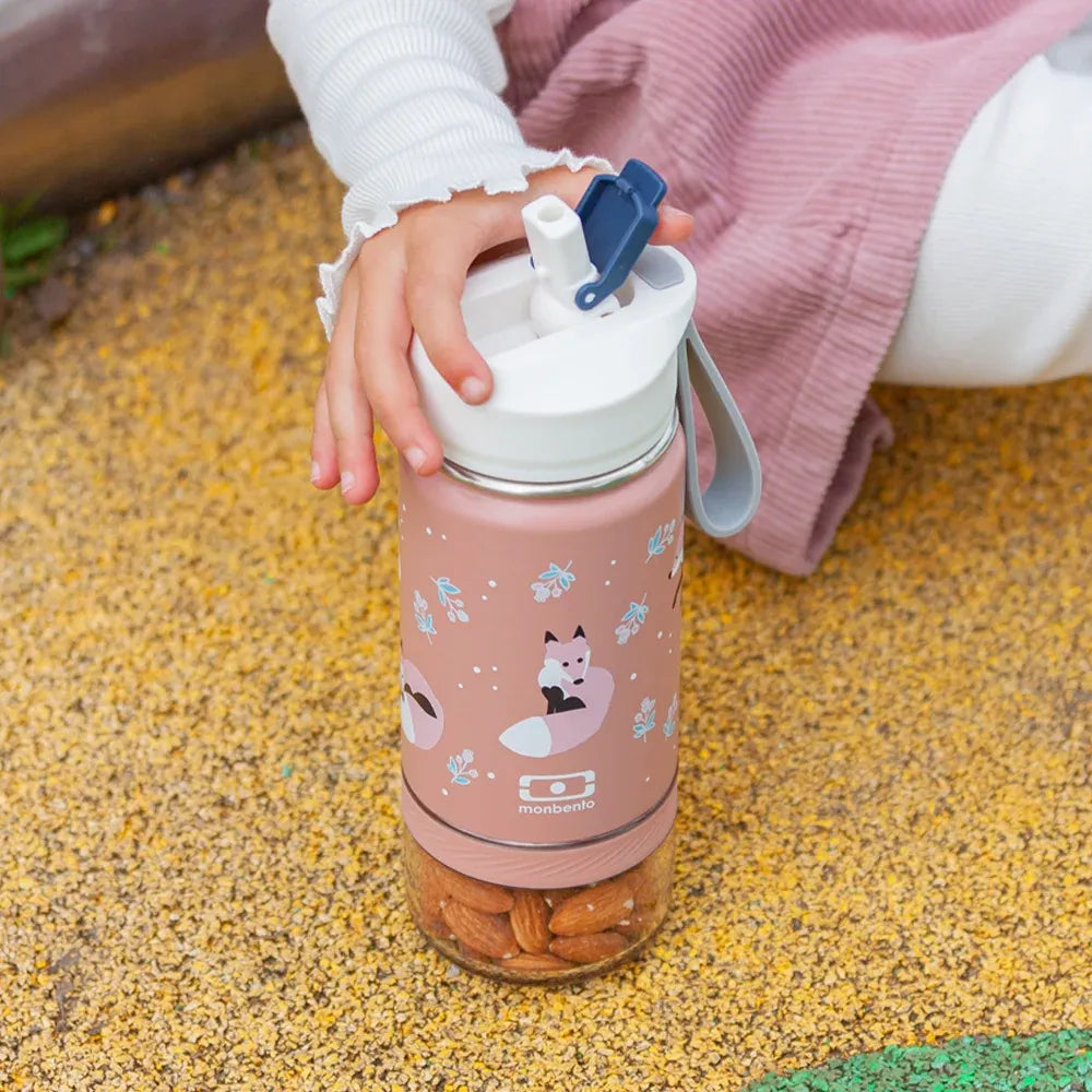 Monbento Twisty Kids Insulated Bottle with Snack Container, 300 ml