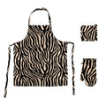Zebra Stripe Cotton Kitchen Set of 3, Apron, Glove and Pot Holder
