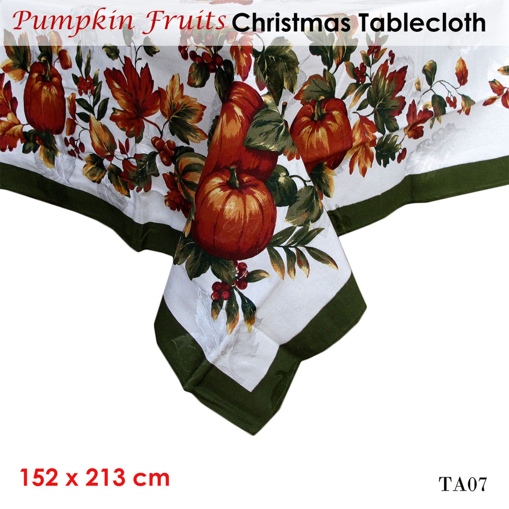 Pumpkin Fruits Christmas Tablecloth 152 X 213 cm