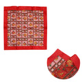 Christmas Red Festival Floral Sheer Organza Glitter Table Cloth