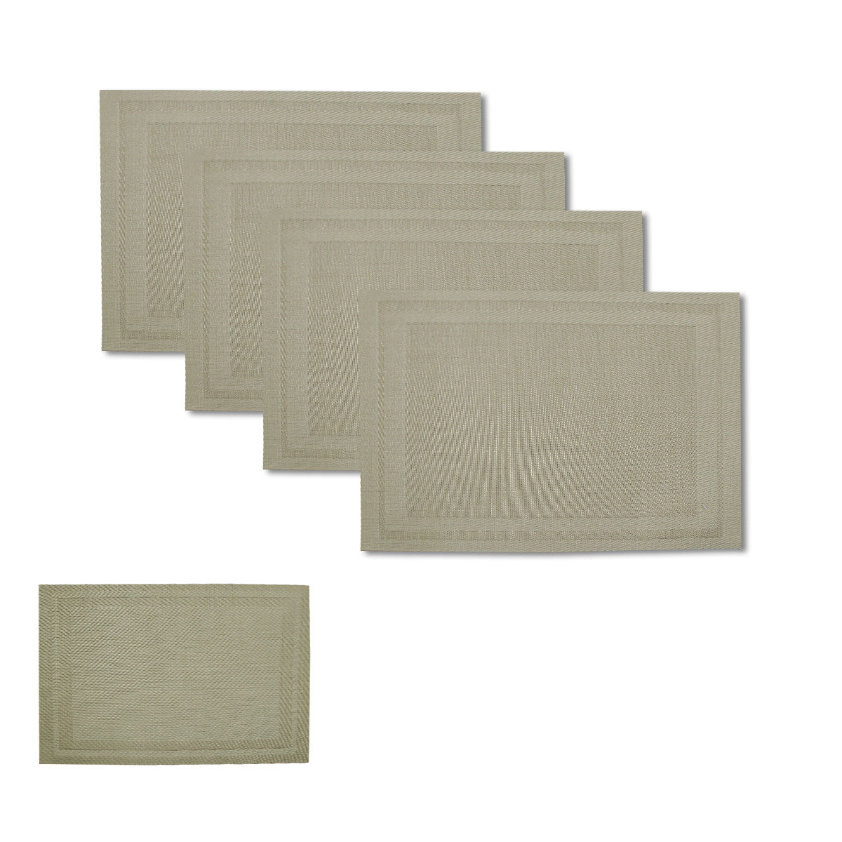 Choice Reversible PVC Table Placemats, Set of 4, 45 x 30 cm, Harper Latte