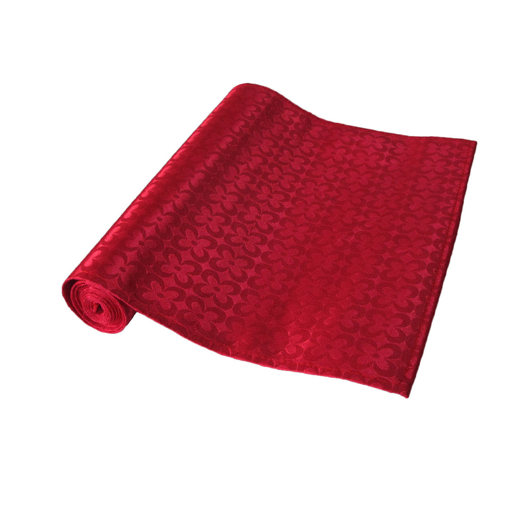 Cherry Floral Satin Jacquard Table Runner, 30 x 160 cm