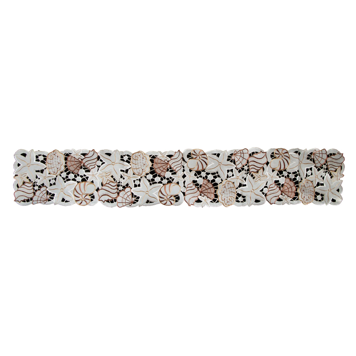 Shell Embroidered Table Runner, 33 x 170 cm