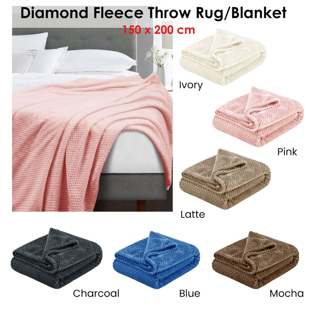 Soft Diamond Fleece Throw Rug