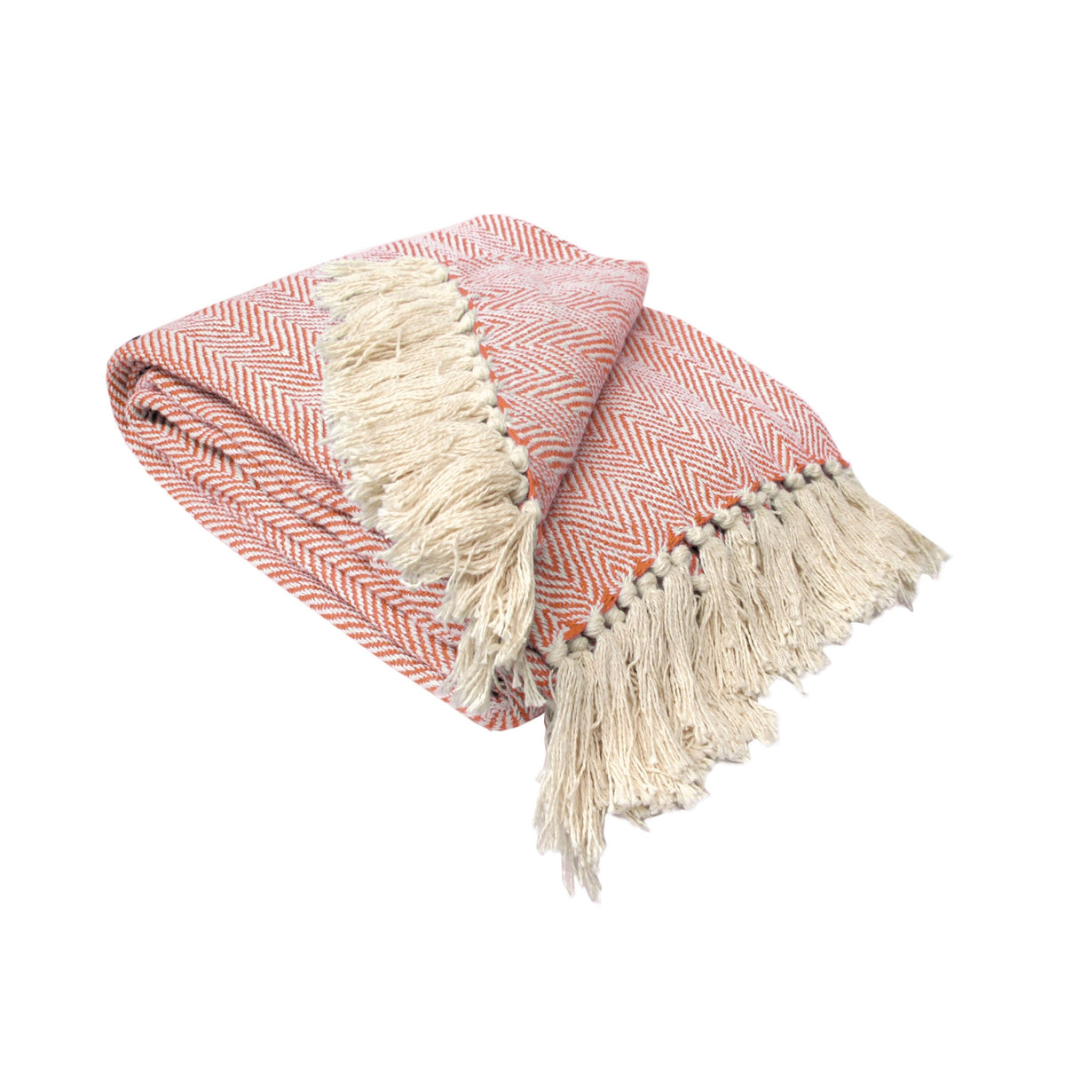 Herringbone Knitted Cotton Throw Rug, 160 x 210 cm