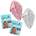 Set of 2 Magic Quick Dry Microfibre Hair Dryer Towels Pink +