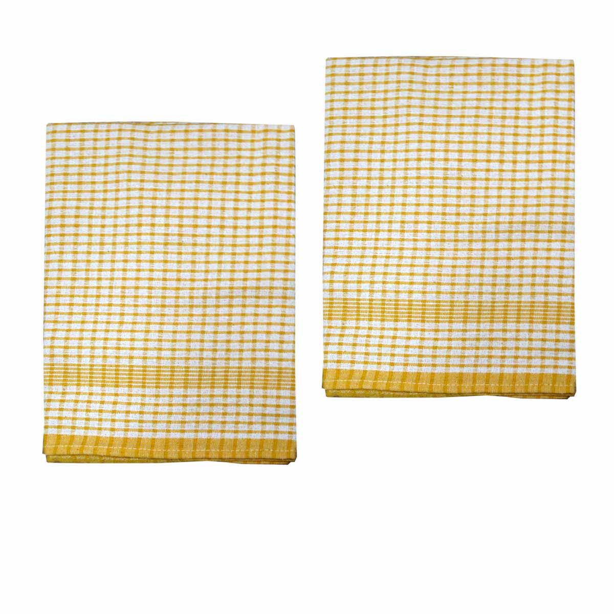 Hotel Living Set of 2 Jumbo Cotton Check Tea Towels 60x90cm