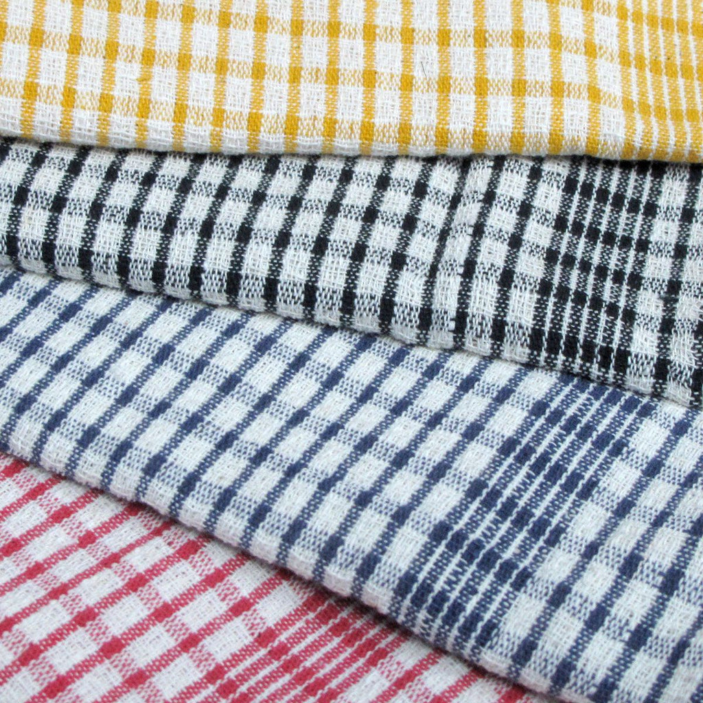 Hotel Living Set of 2 Jumbo Cotton Check Tea Towels 60x90cm