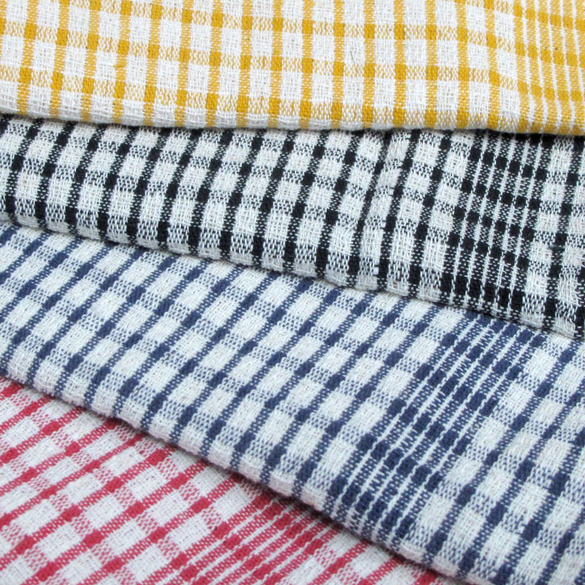 Hotel Living Set of 2 Jumbo Cotton Check Tea Towels 60x90cm