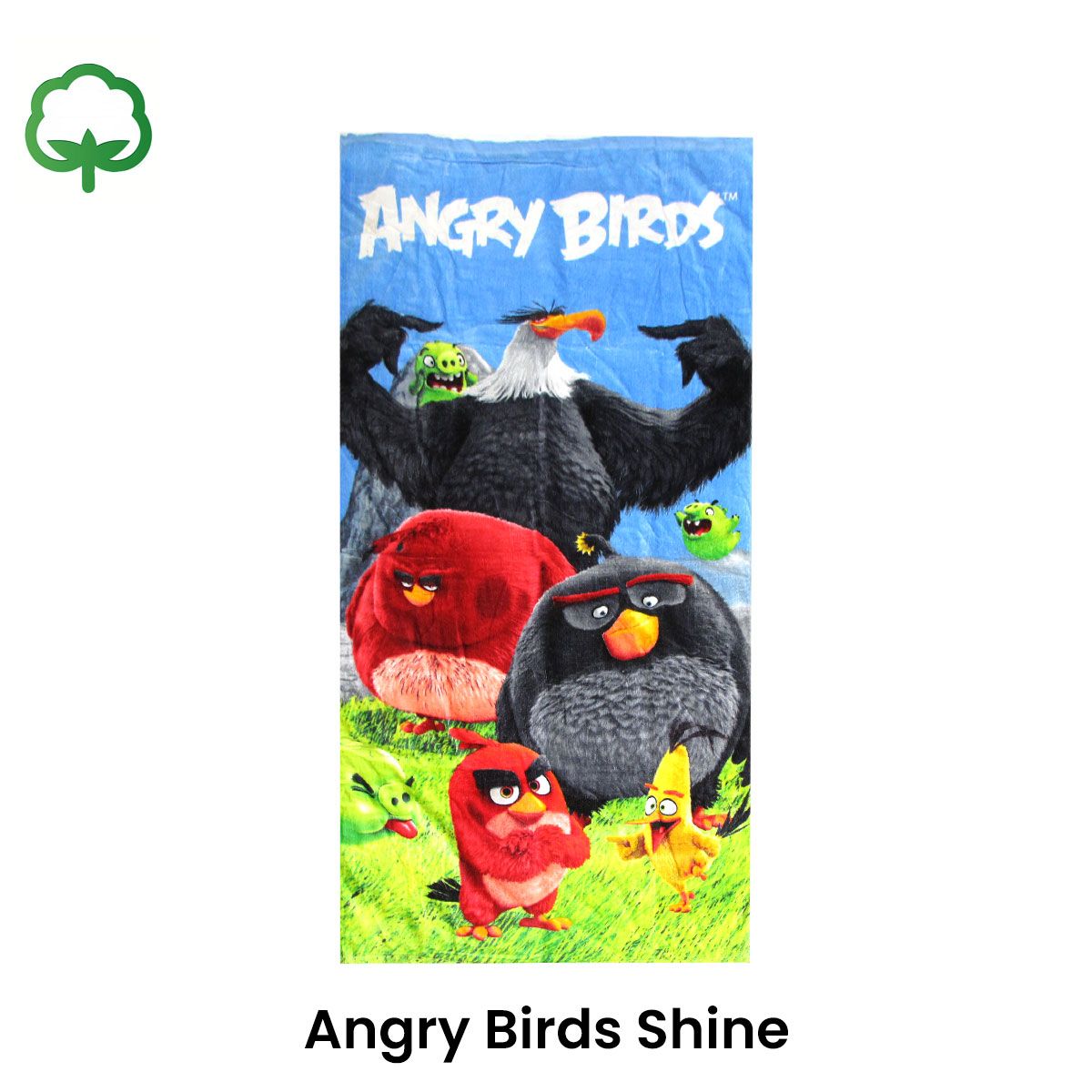 Kids Fun Theme Cotton Beach Towel 70 X 140 cm Angry Birds Shine