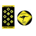 Aussie Road Signs Cotton Beach Towel 75 X 150 cm