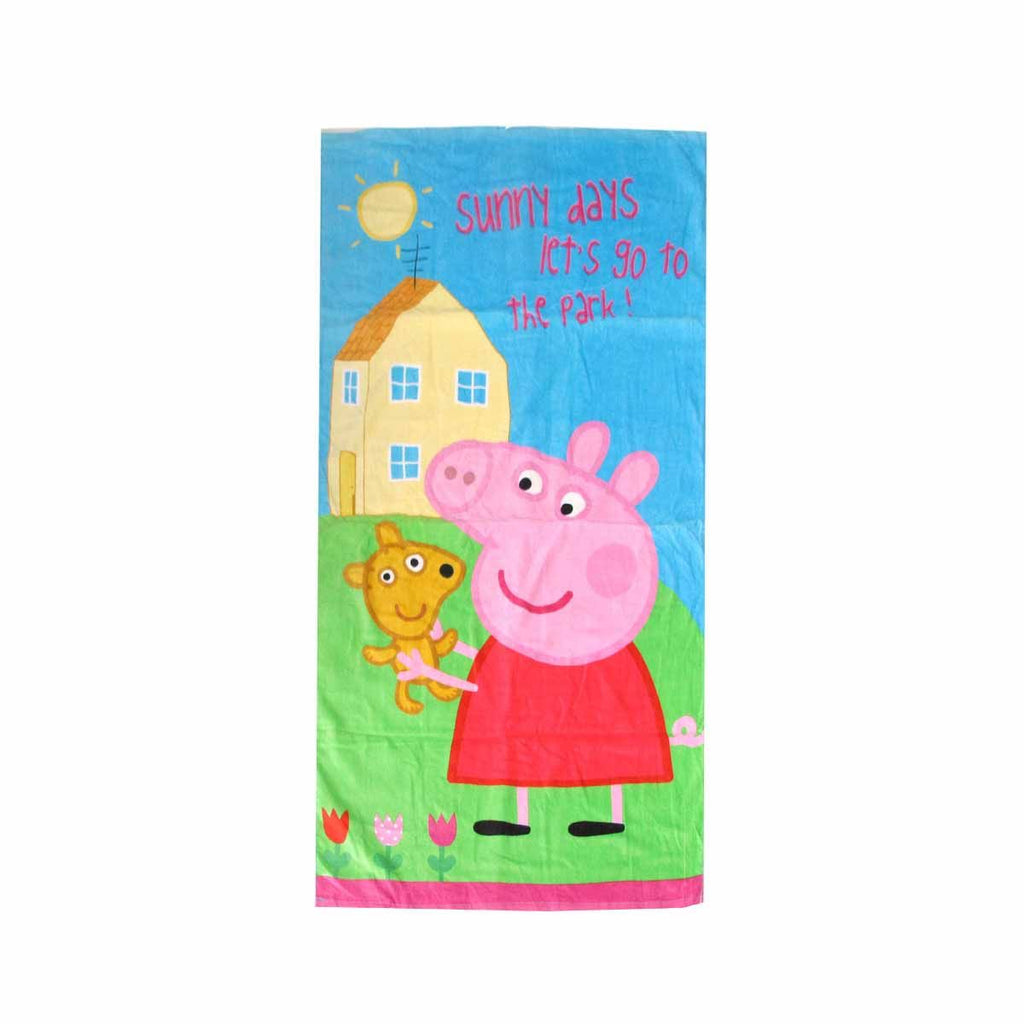Kids Fun Theme Cotton Beach Towel 70 X 140 cm Peppa Pig Park