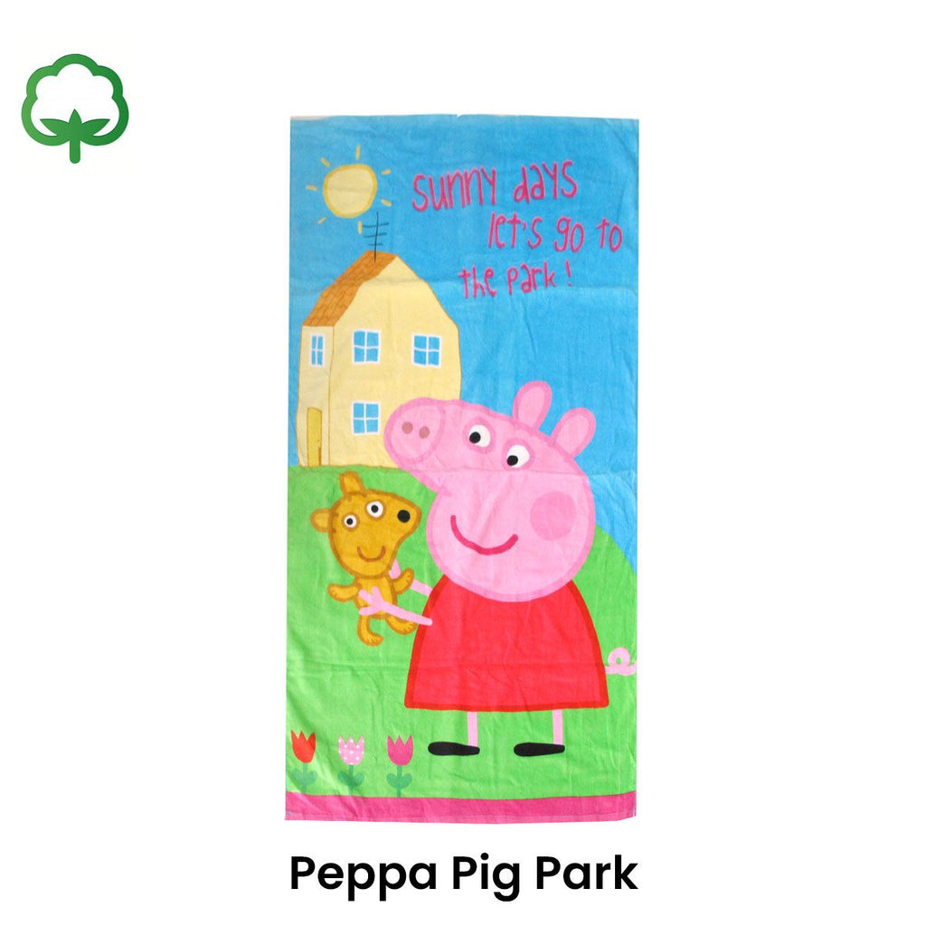 Kids Fun Theme Cotton Beach Towel 70 X 140 cm Peppa Pig Park