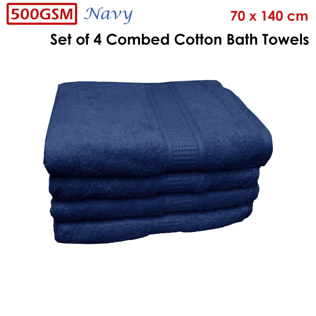500 GSM Bath Towels, Set of 4, 70 x 140 cm