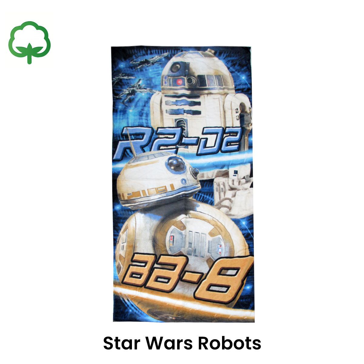 Teen Cool Theme Cotton Beach Towel 70 X 140 cm Star Wars Robots