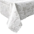 Deco White Jacquard Tablecloth, 150 x 220 cm