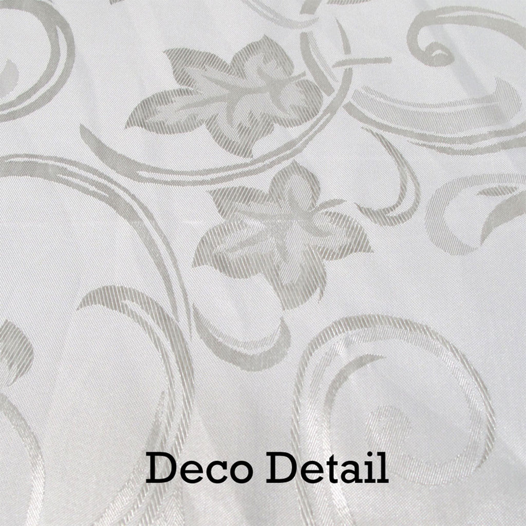 Deco White Jacquard Tablecloth, 150 x 220 cm