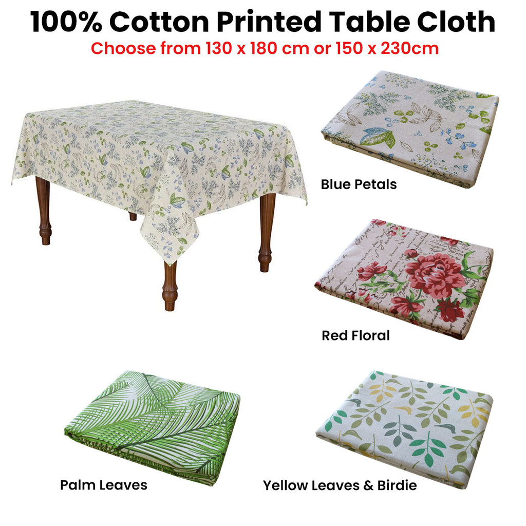 Cotton Oblong Table Cloth 150 x 230cm