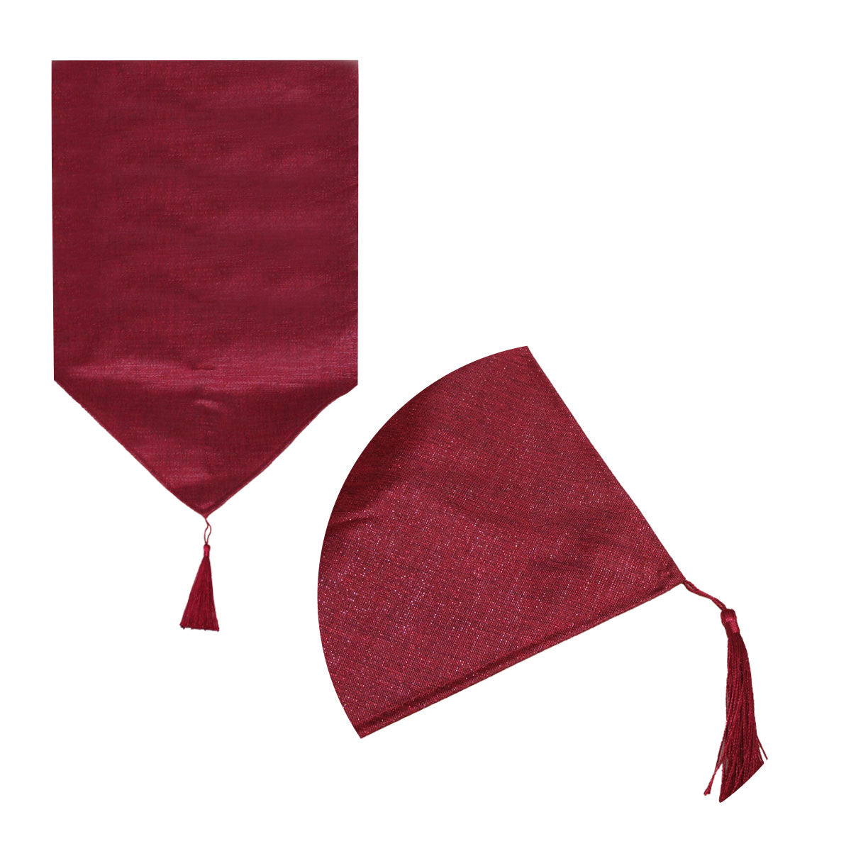 Metallic Texture Table Runner with Tassels, 33 x 180 cm