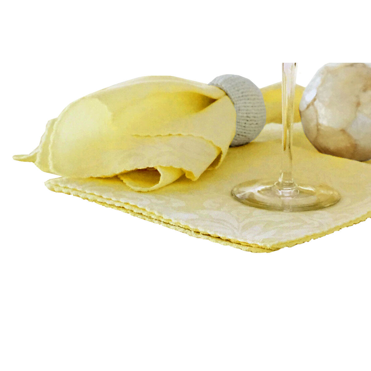 Hoydu Damask Embossed Napkins, Set of 6, 40 x 40 cm, Sunshine