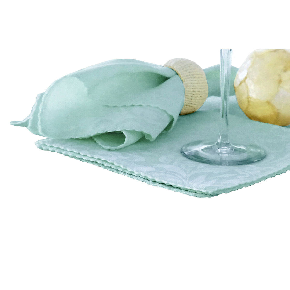Hoydu Damask Embossed Napkins, Set of 6, 40 x 40 cm, Light Turquoise