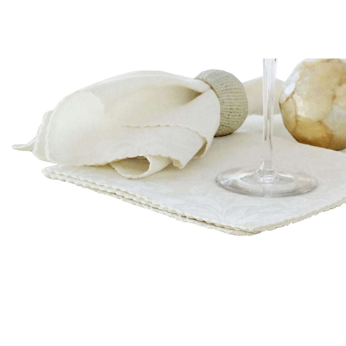 Hoydu Damask Embossed Napkins, Set of 6, 40 x 40 cm, Bright White
