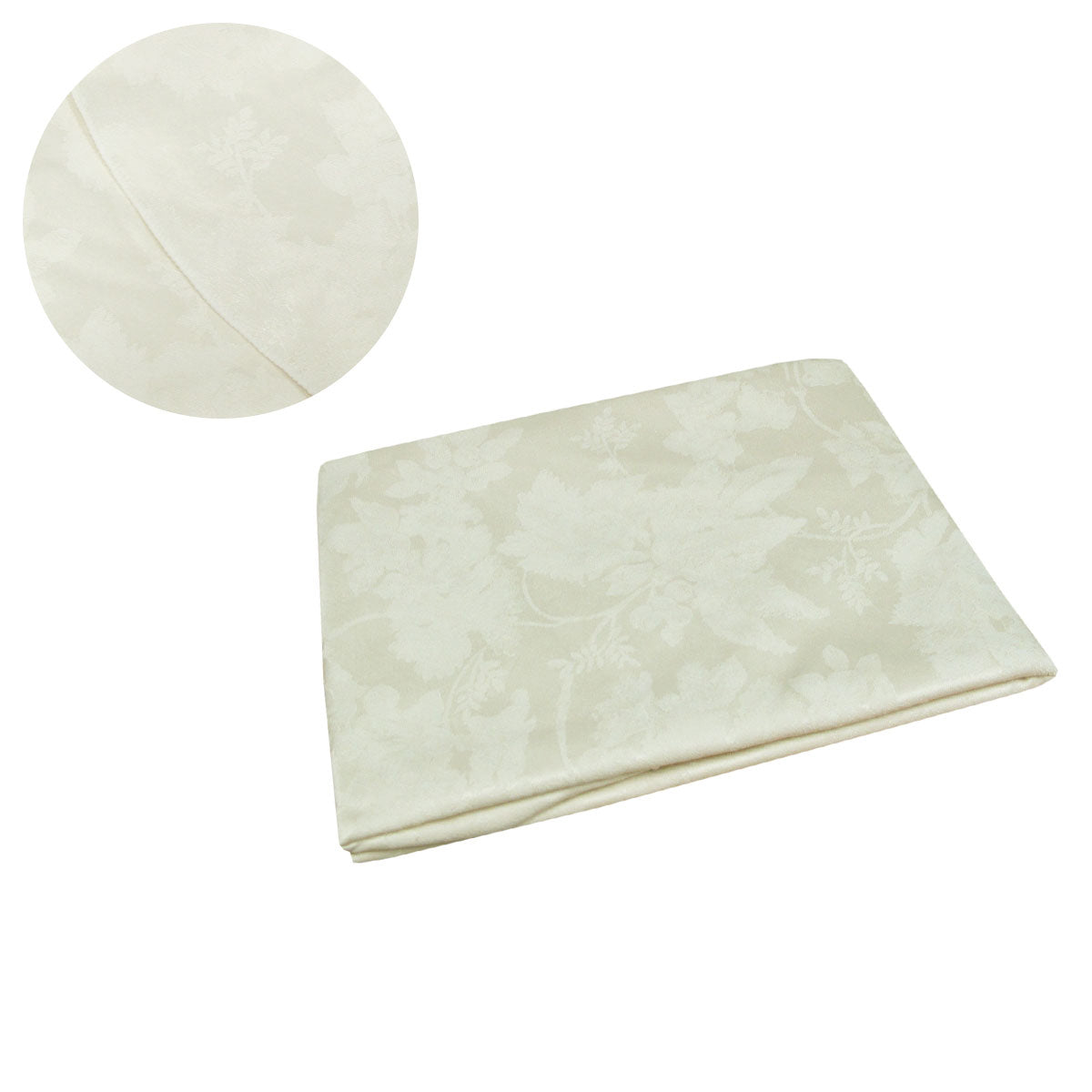 Damask Jacquard Cream Round Tablecloth, 180 cm