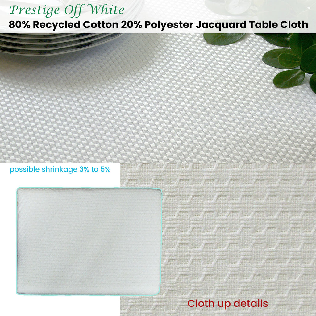 Invitation Prestige Cotton Rich Jacquard Off White Table Cloth