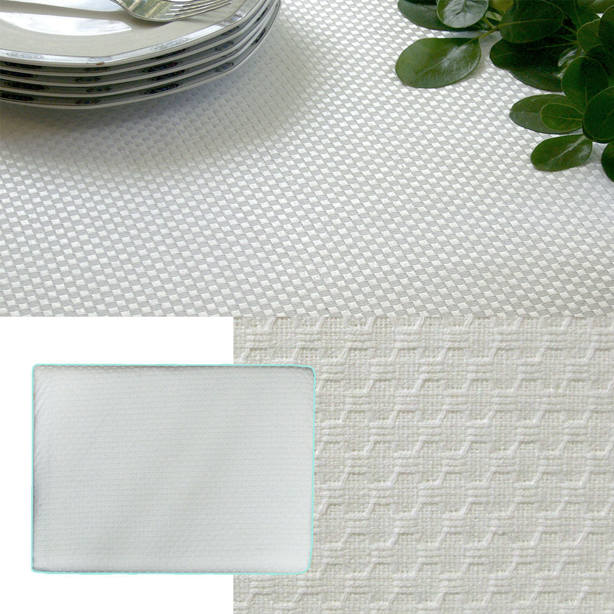 Invitation Prestige Cotton Rich Jacquard Off White Table Cloth