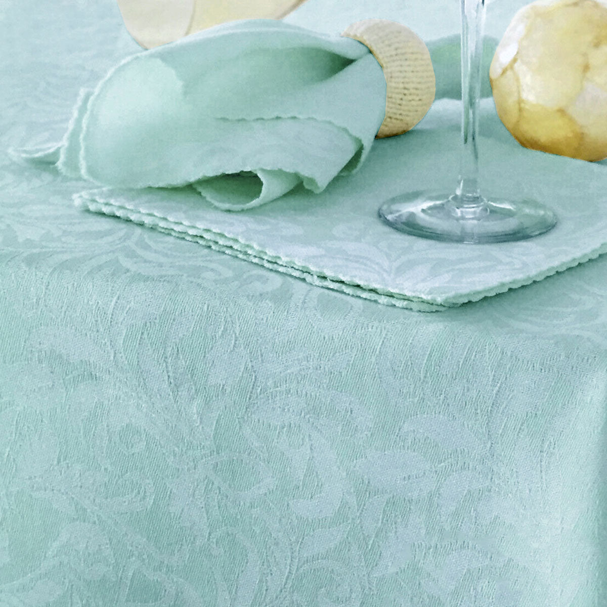Hoydu Damask Embossed Tablecloth, Light Turquoise, 160 x 260 cm