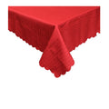 Jacquard Tablecloth, Narrow Stripes Red, 150 x 270 cm