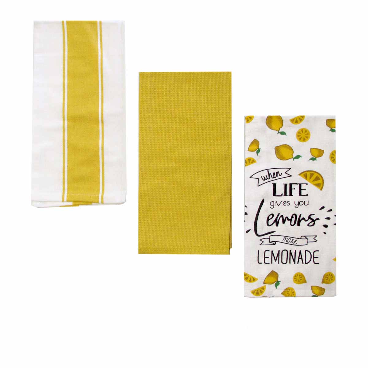 Home Oasis Set of 3 Printed Cotton Rich Tea Towels 50 x 70 cm