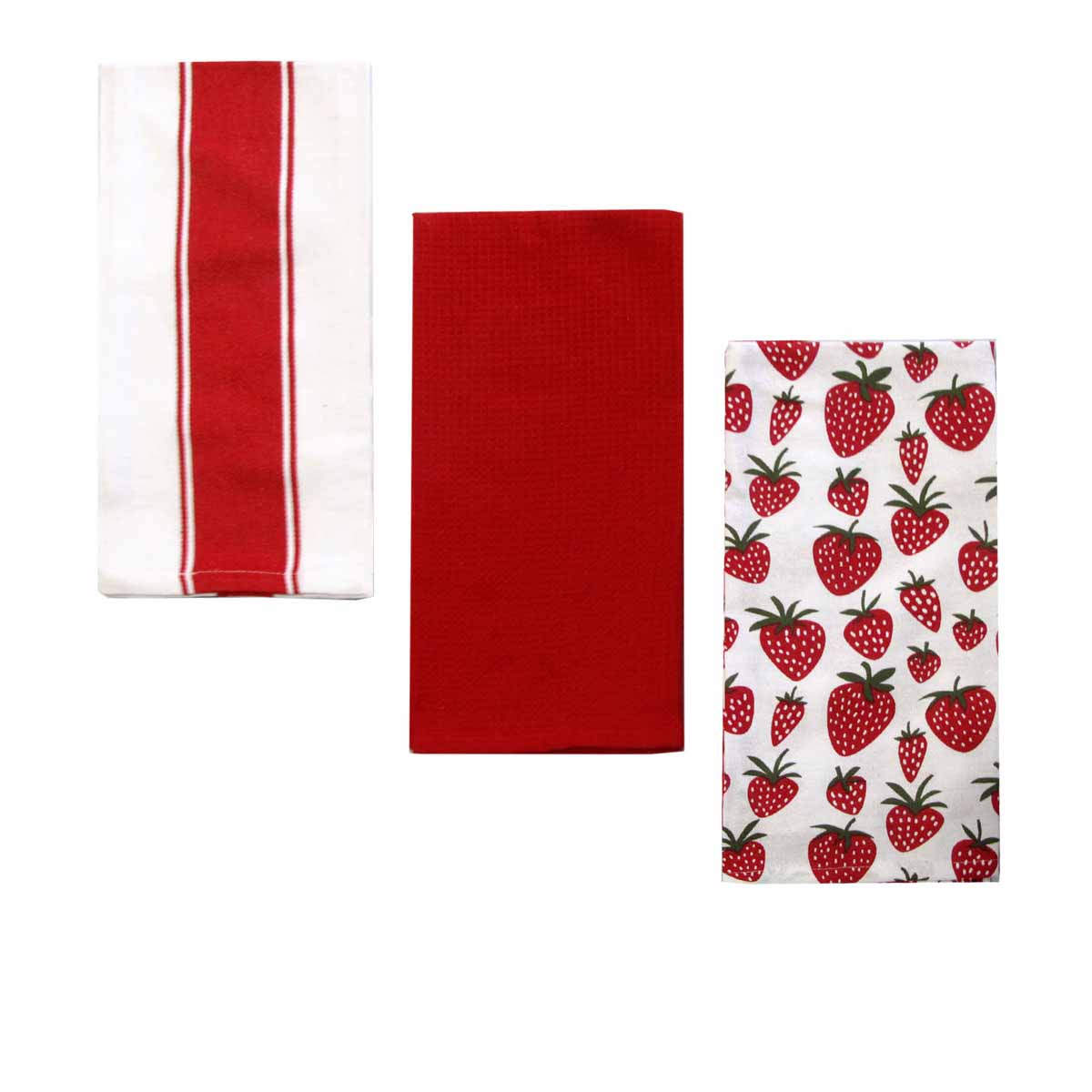 Home Oasis Set of 3 Printed Cotton Rich Tea Towels 50 x 70 cm