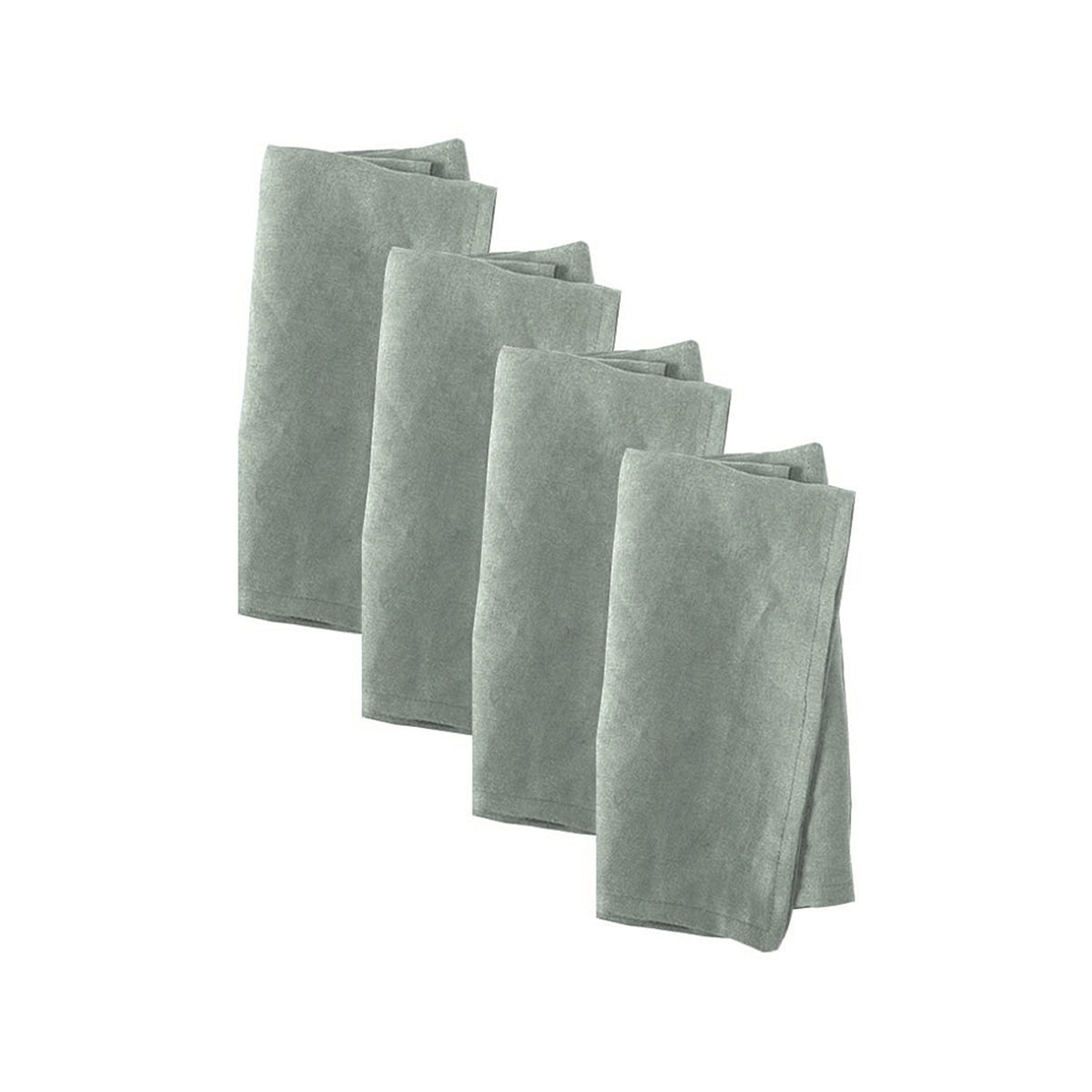 Vintage Design Homewares Set of 4 Washed Linen Cotton Square Napkins