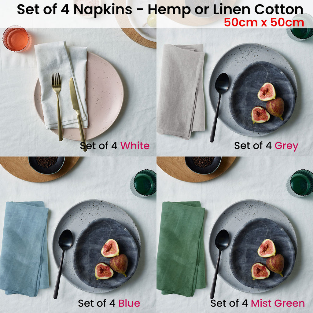Vintage Design Homewares Set of 4 French Linen Napkins