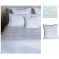 Accessorize Pleats White Cotton Quilt Cover Set, Double